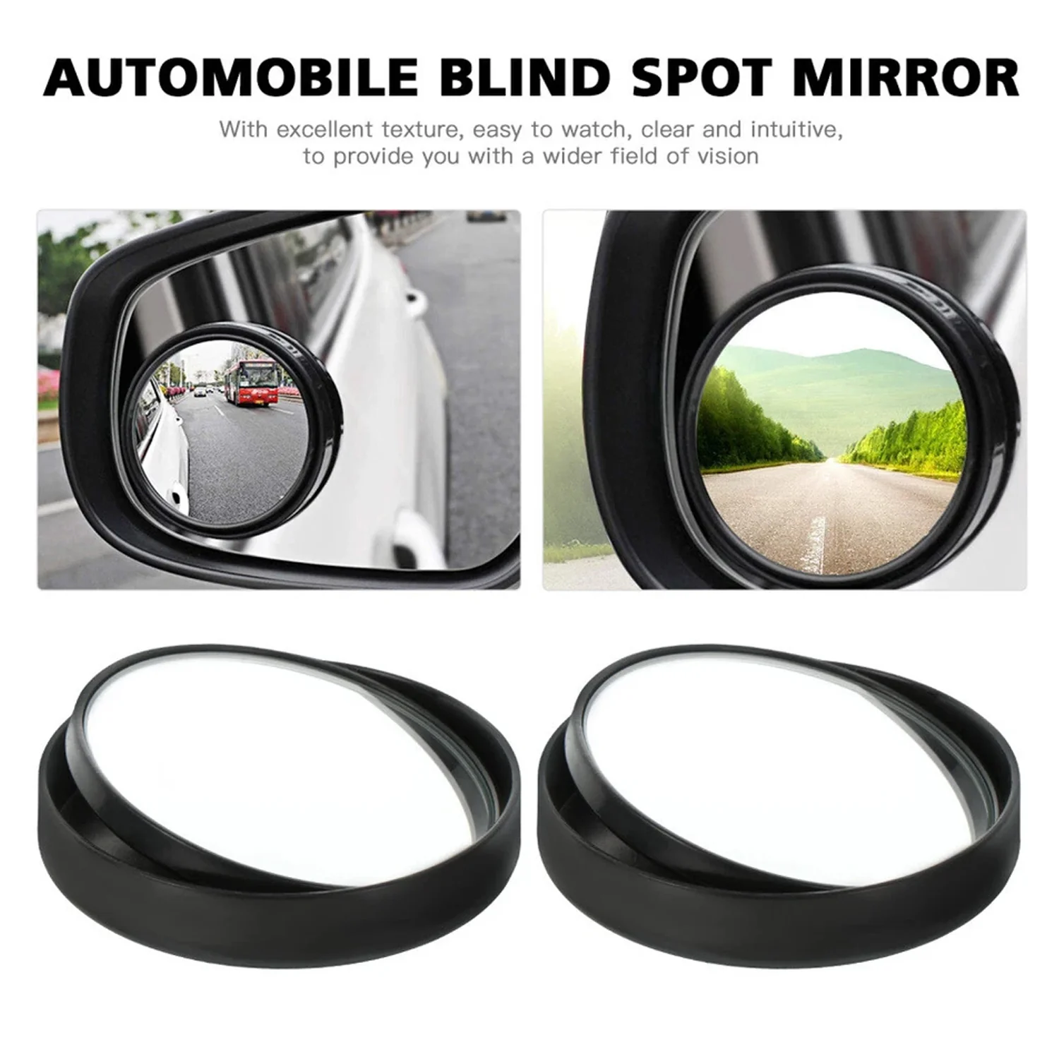 2 Pc Car Blind Spot Convex Side Mirror Set (1 Pc / Mix Color) - Image 7