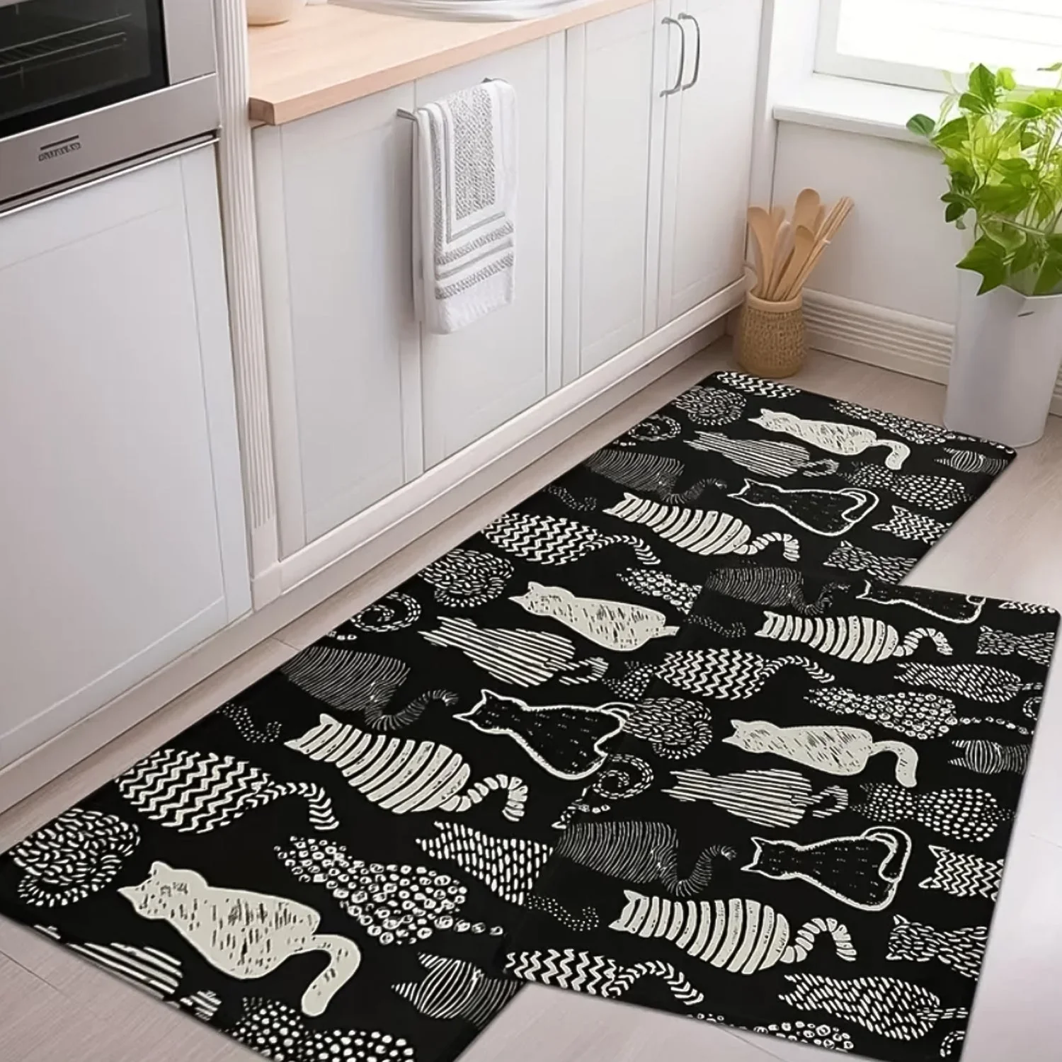 2 Pc Kitchen Floor Mat Set (40x60 cm & 45x120 cm) - Image 4
