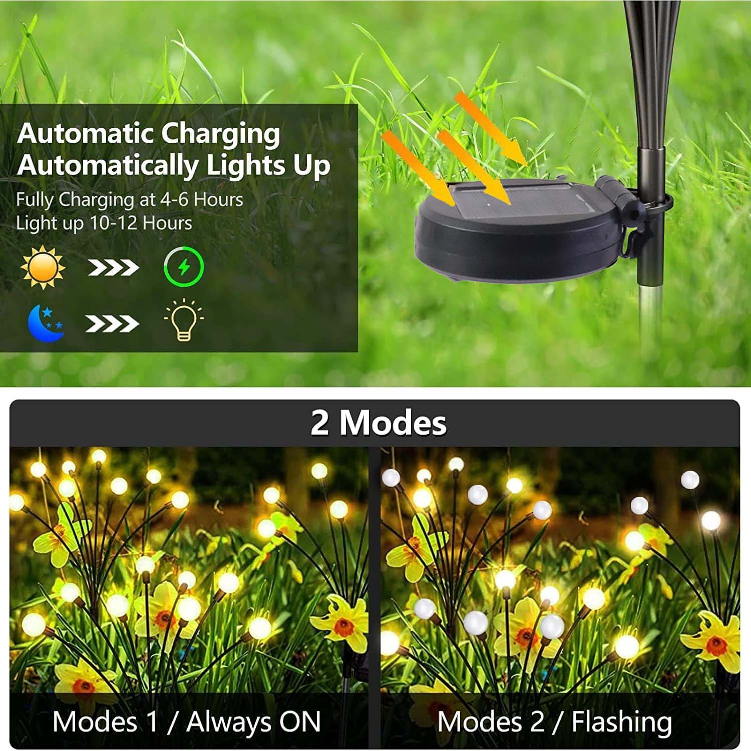 2 Pc Solar LED Garden Stake Firework Lights - Image 7