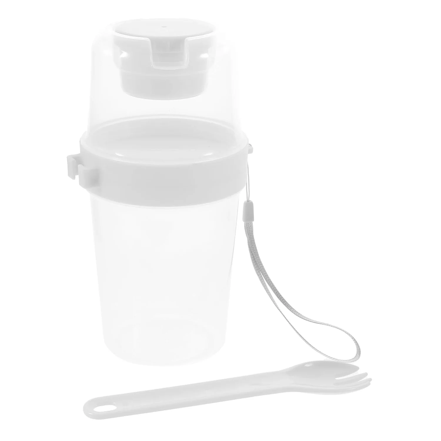 2-Piece Salad Cup Lunch Container with Dressing Storage and Reusable Fork - Image 5