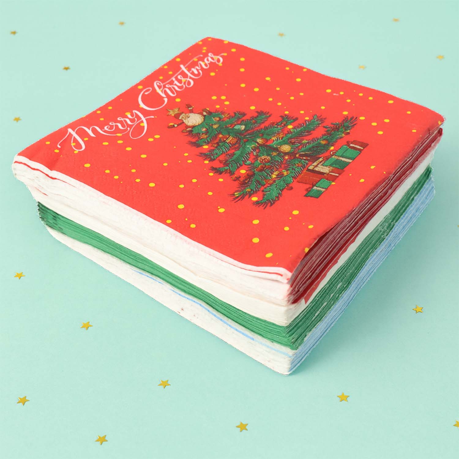 200 Pc Premium Festive Design Paper Napkins 10x10 Inch (26x26 cm) - Image 3