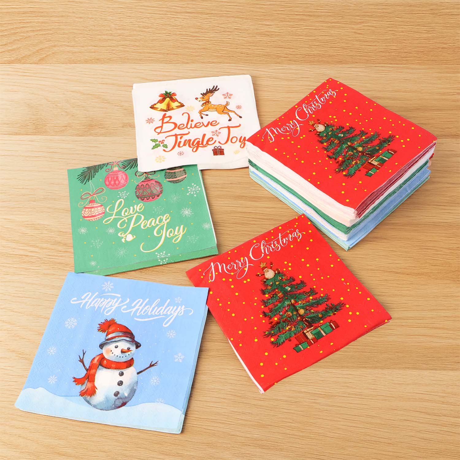 200 Pc Premium Festive Design Paper Napkins 10x10 Inch (26x26 cm) - Image 7