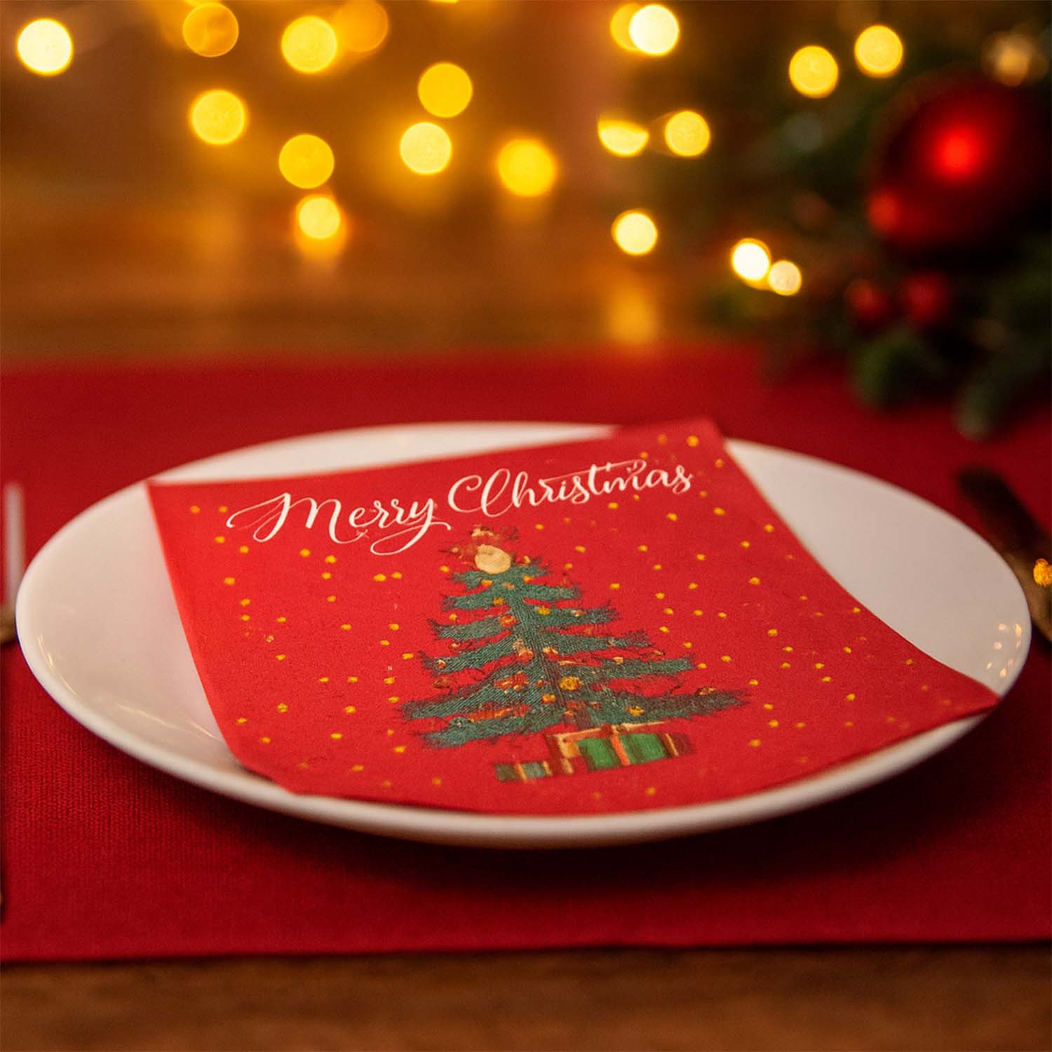 200 Pc Premium Festive Design Paper Napkins 10x10 Inch (26x26 cm) - Image 8