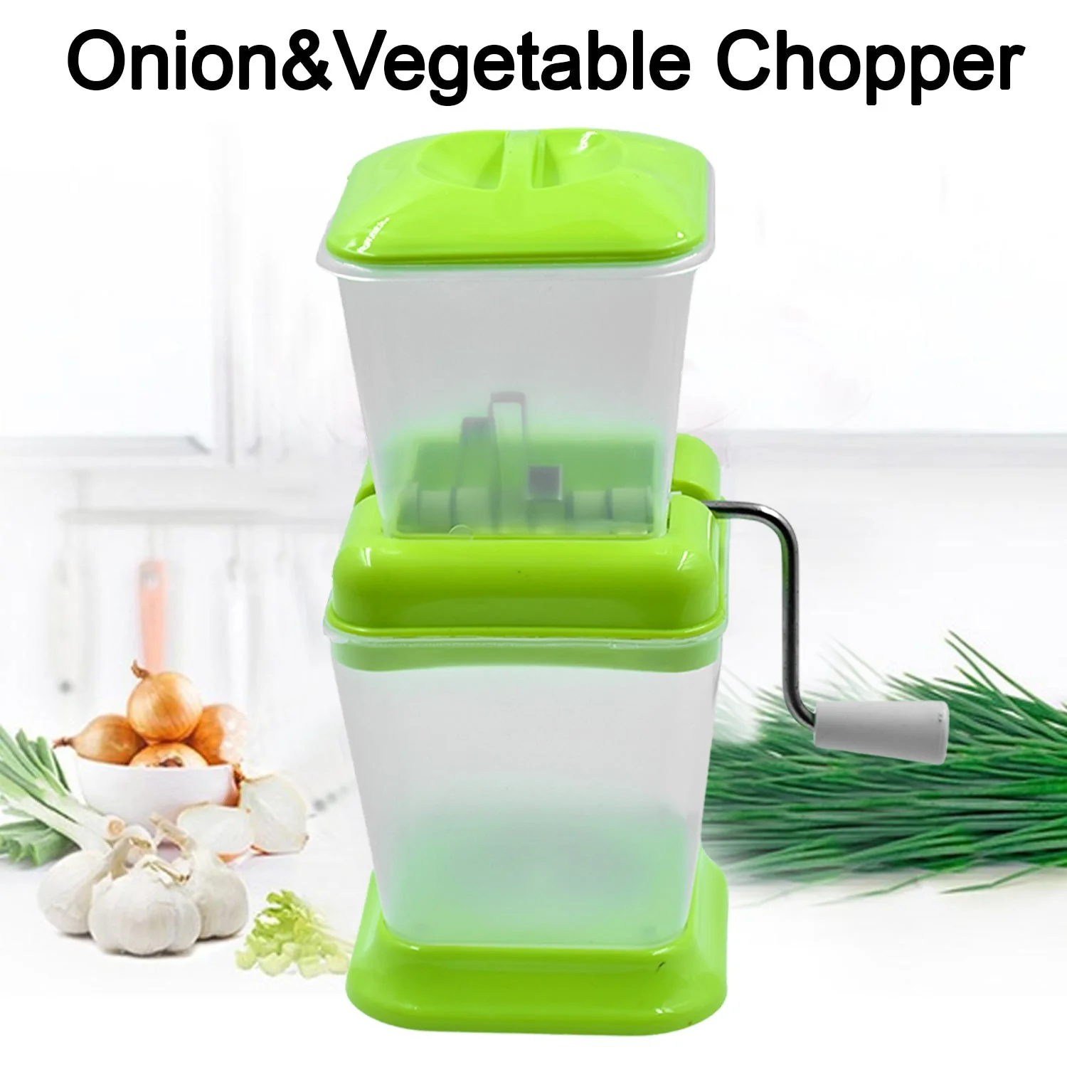 Small Onion Chopper & Vegetable Chopper Quick Cutter with Rotating Blade - Image 6