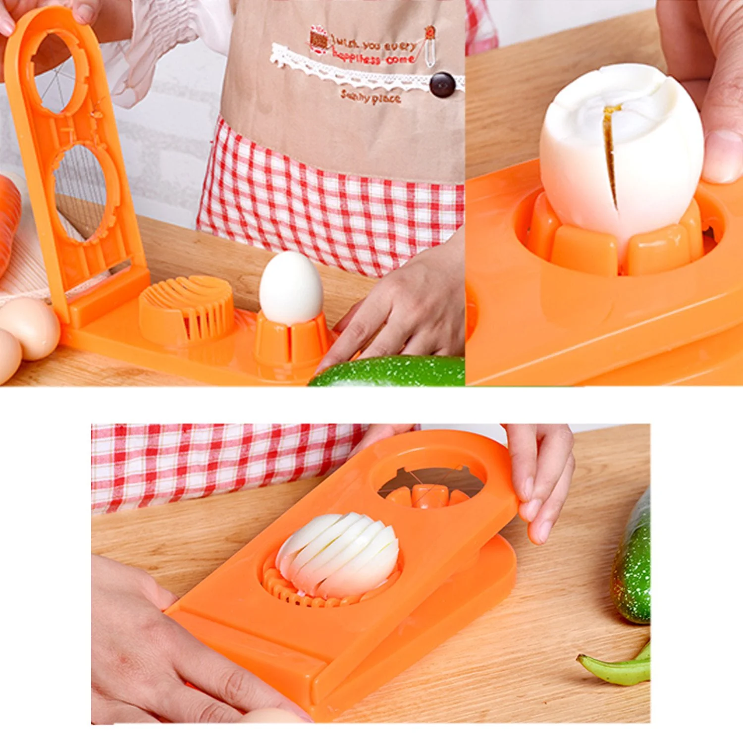 2 in 1 Double Cut Egg Cutter with Stainless Steel Wire for Easy Slicing - Image 8