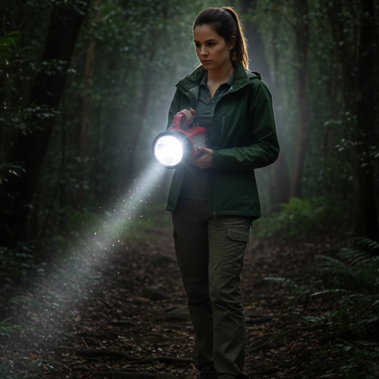 OMEGA 200W High Power LED Laser Torch Light with Side Emergency Light Panel (1 Pc) - Image 3