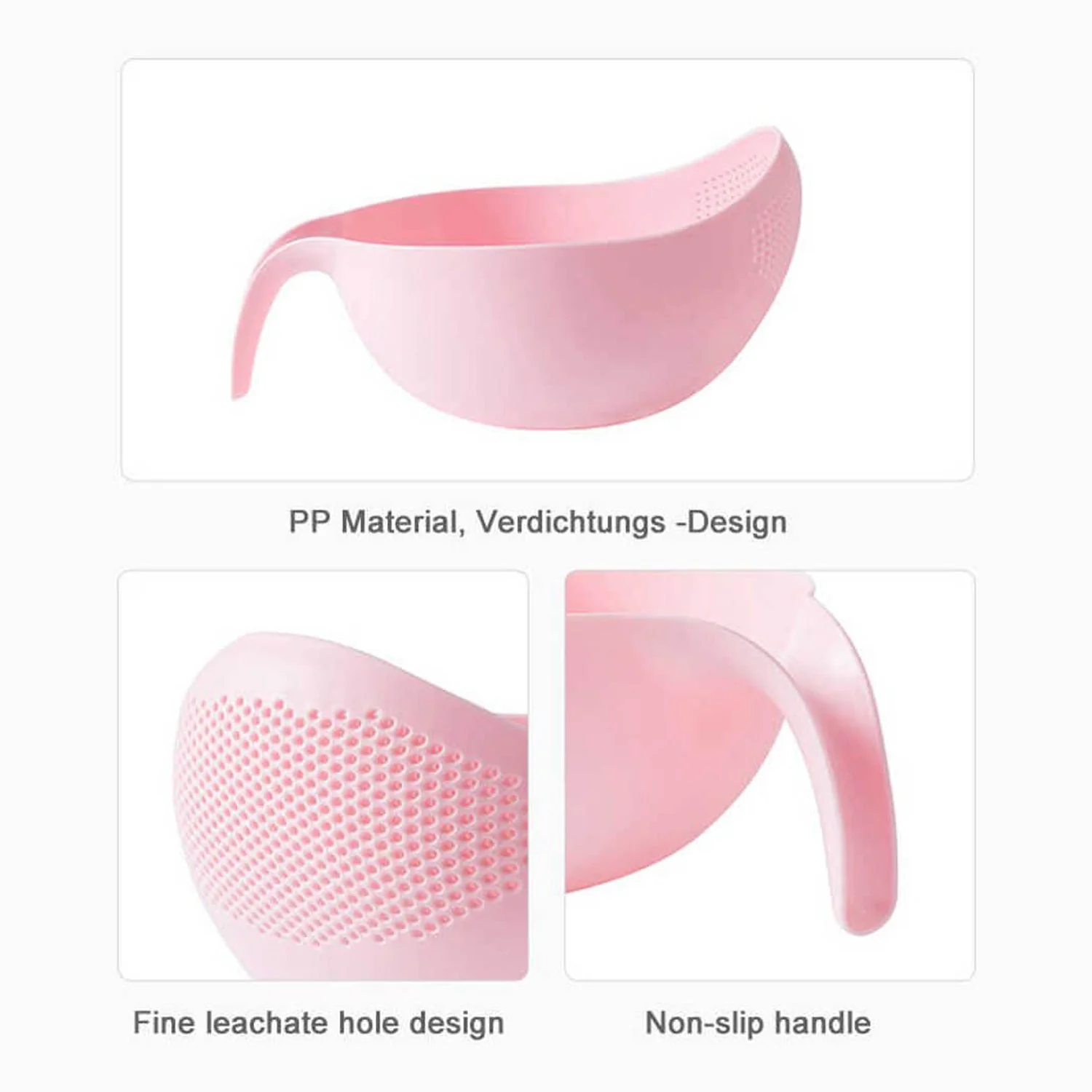 Plastic Rice Bowl & Food Strainer with Thick Handle - Image 7
