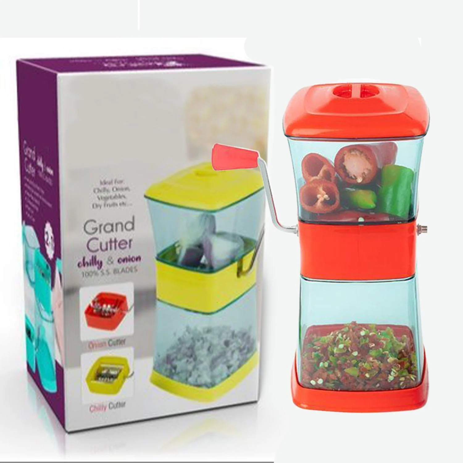 Maitri Stainless Steel Onion, Chilly, Dry Fruit & Vegetable Cutter Chopper - Image 2