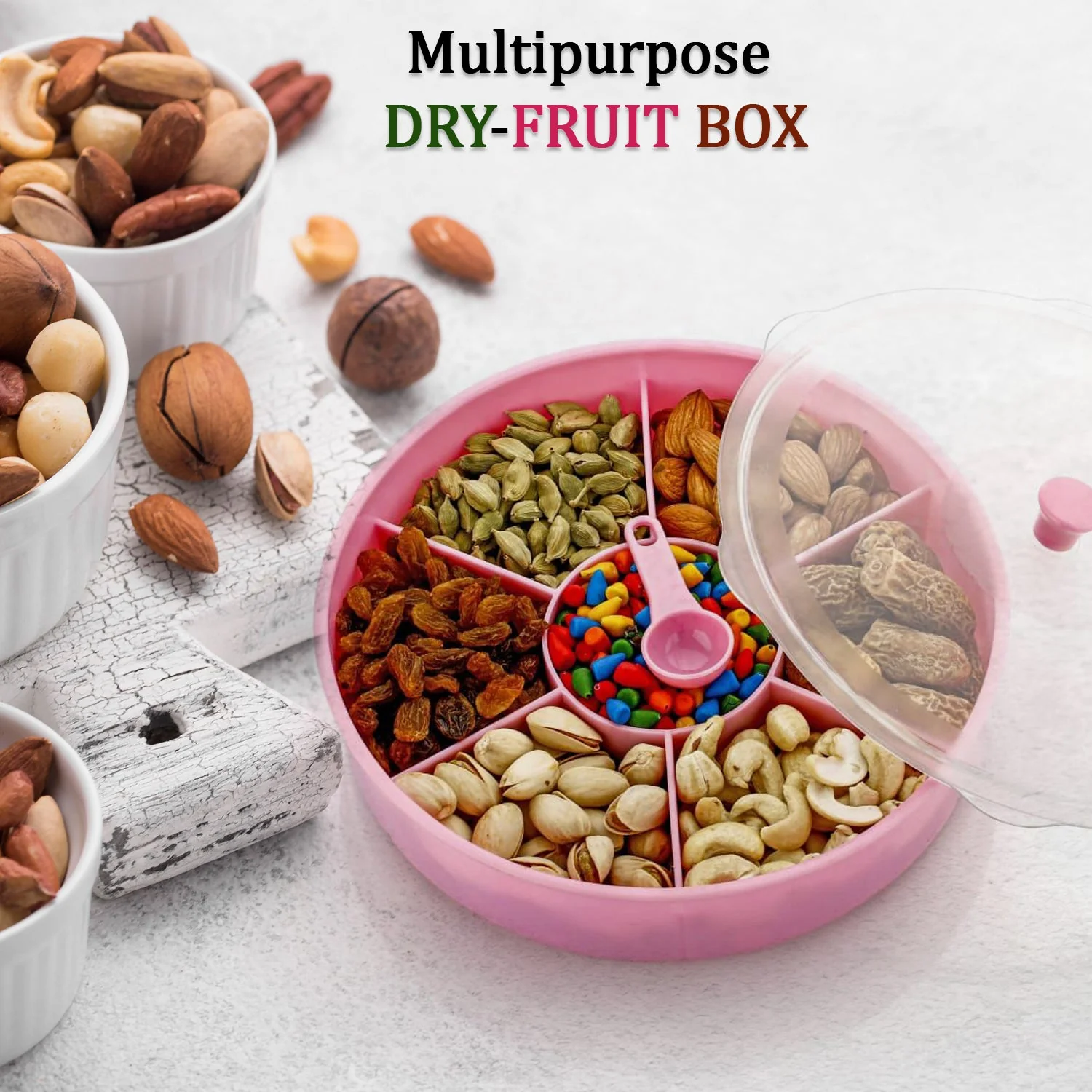 Multipurpose Dry-fruit and masala box with single spoon. - Image 3