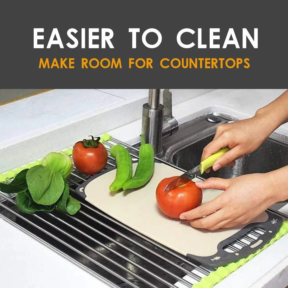 Foldable Drain Rack Kitchen Sink Roll up Dish Drying Rack Portable Dish Rack - Image 3