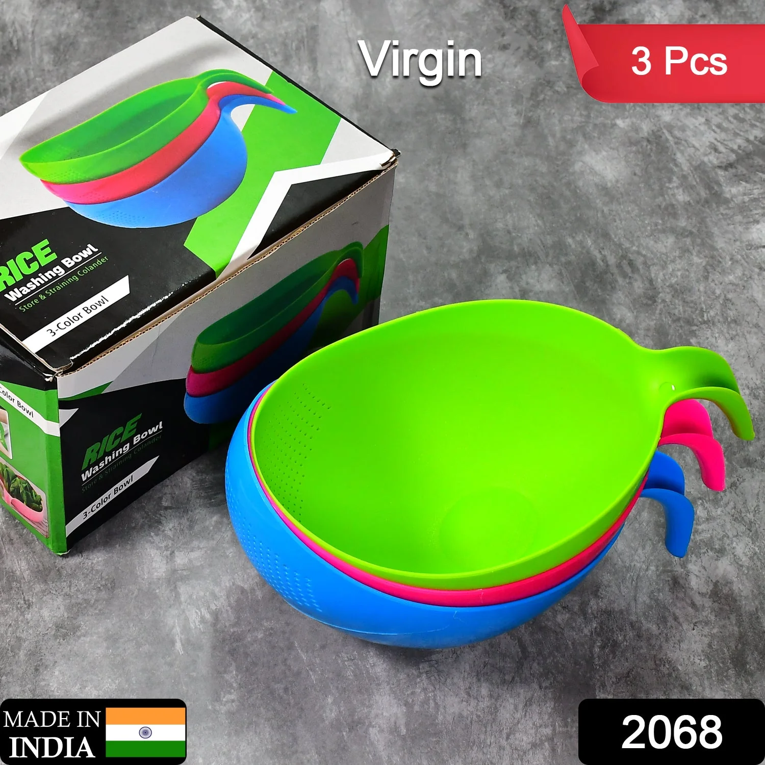 Plastic Rice Bowl / Food Strainer Thick Drain Basket (set of 3pcs) - Image 2