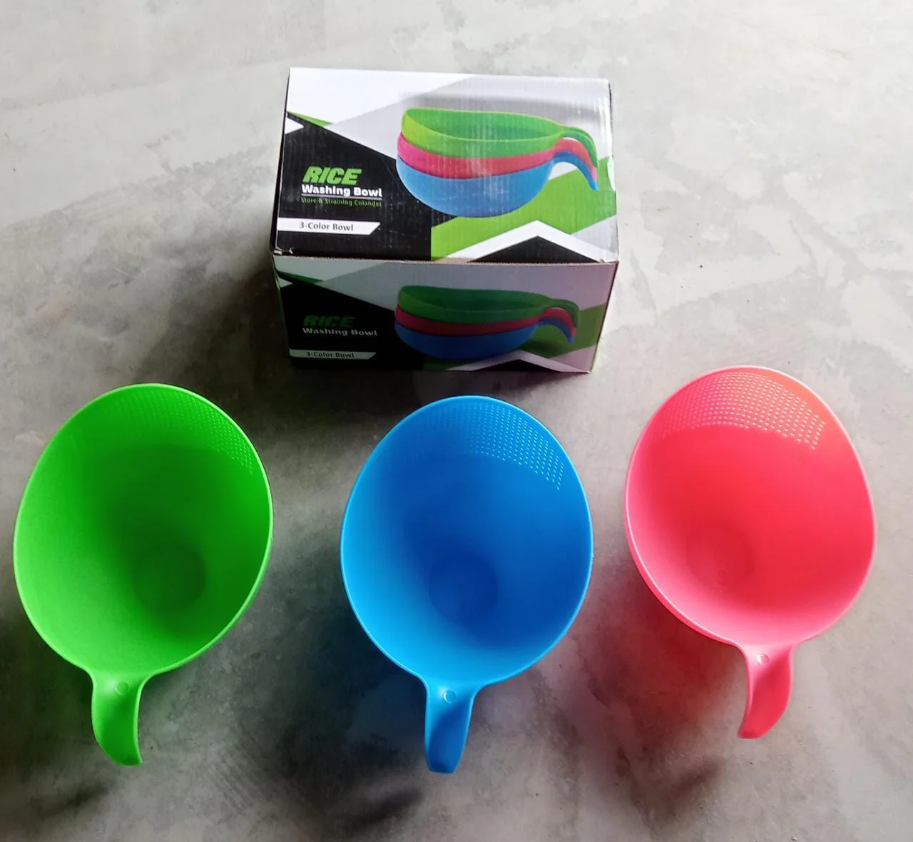 Plastic Rice Bowl / Food Strainer Thick Drain Basket (set of 3pcs) - Image 9