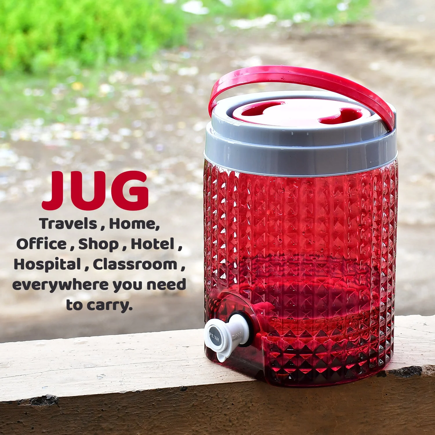 Diamond cut design plastic water jug to carrying water and other beverages. (4500Ml) - Image 7