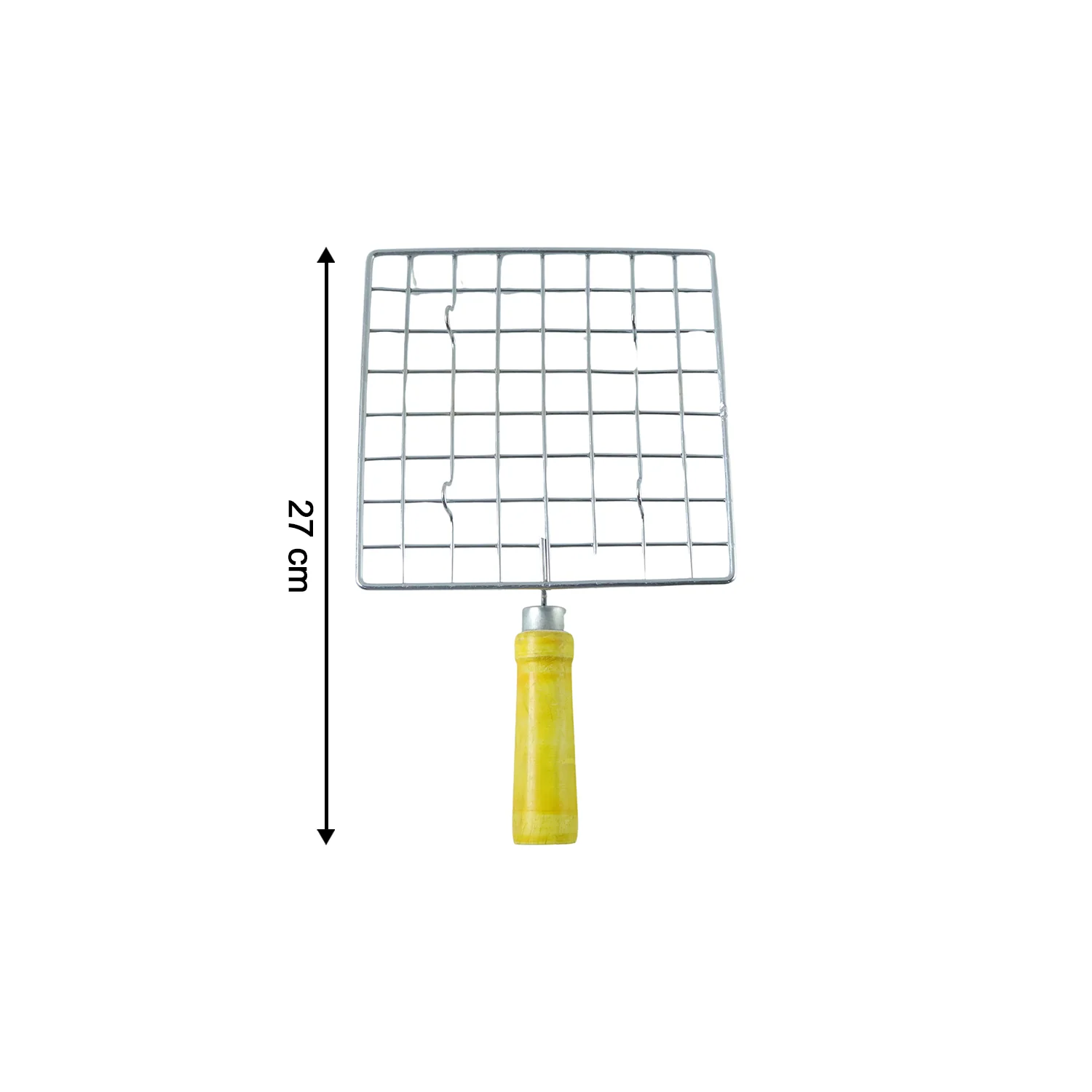 Kitchen Square Stainless Steel Roaster Jali, Barbecue Grill with Wooden Handle - Image 6