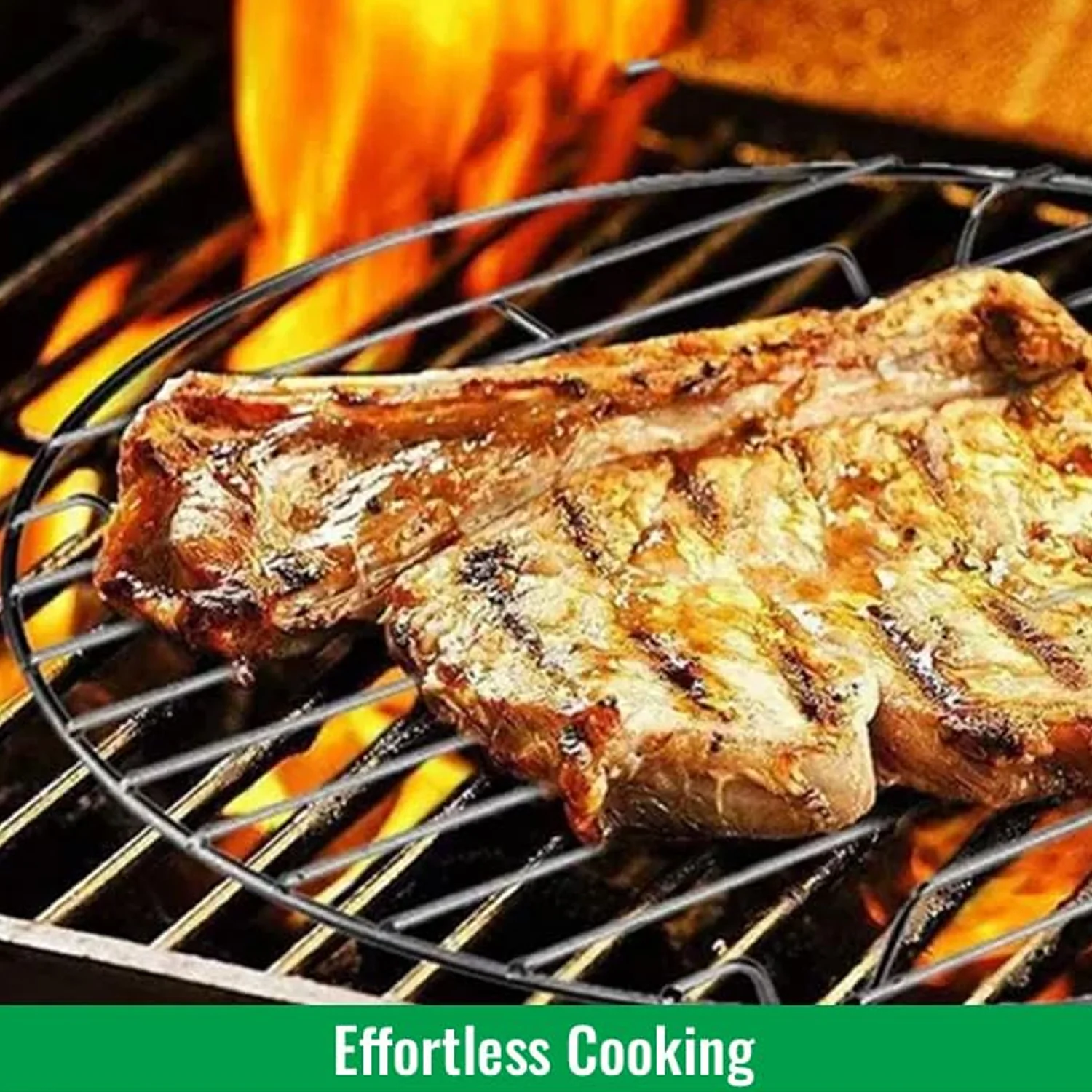 Kitchen Square Stainless Steel Roaster Jali, Barbecue Grill with Wooden Handle - Image 7