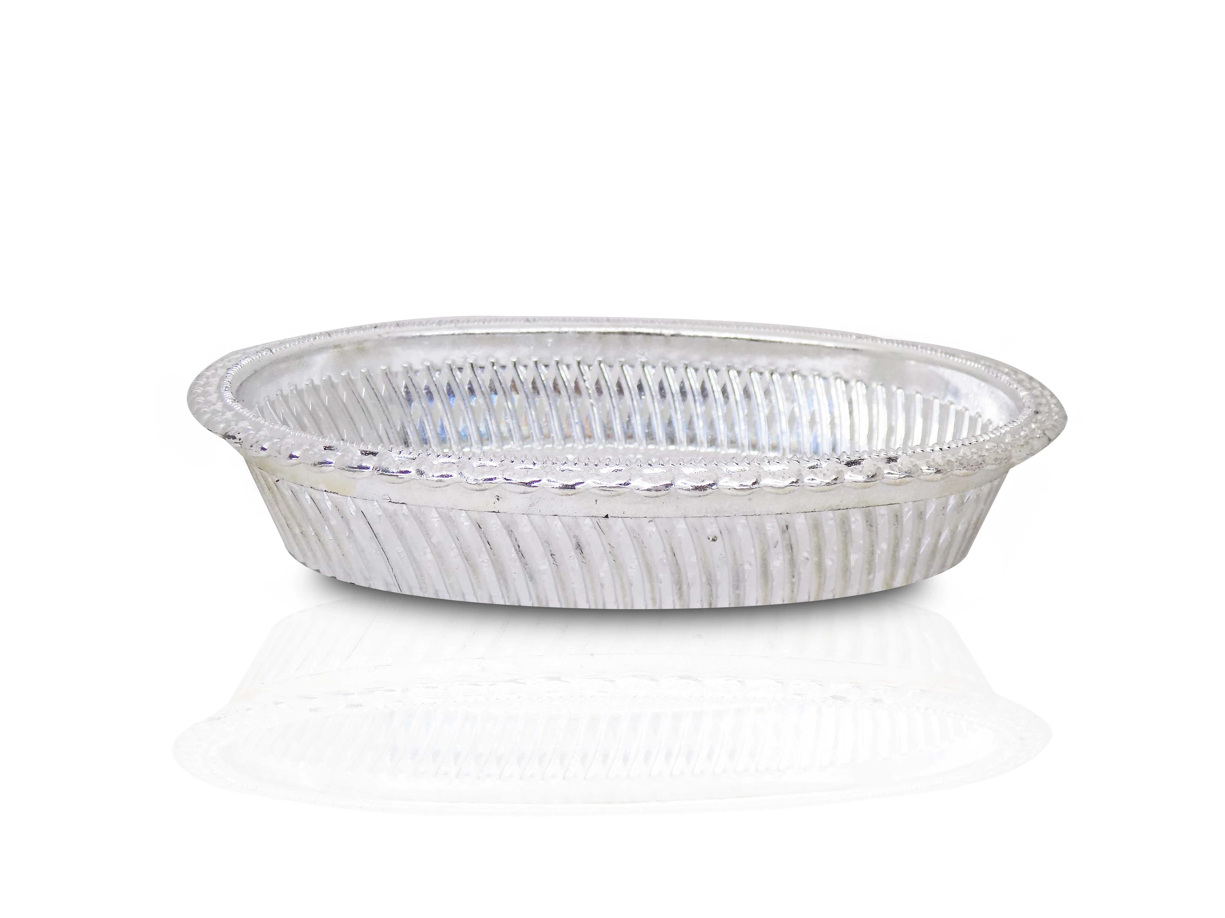 Multipurpose Royal Design Oval Silver Gift Tray - Image 2