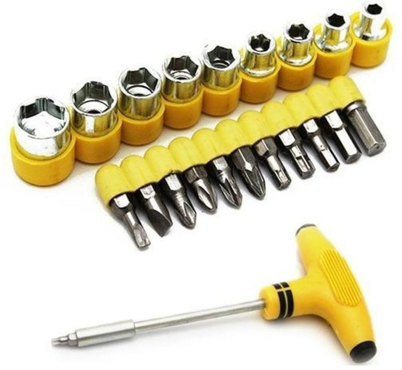 21 pcs T shape screwdriver set Batch Head Ratchet Pawl Socket Spanner hand tools - Image 7