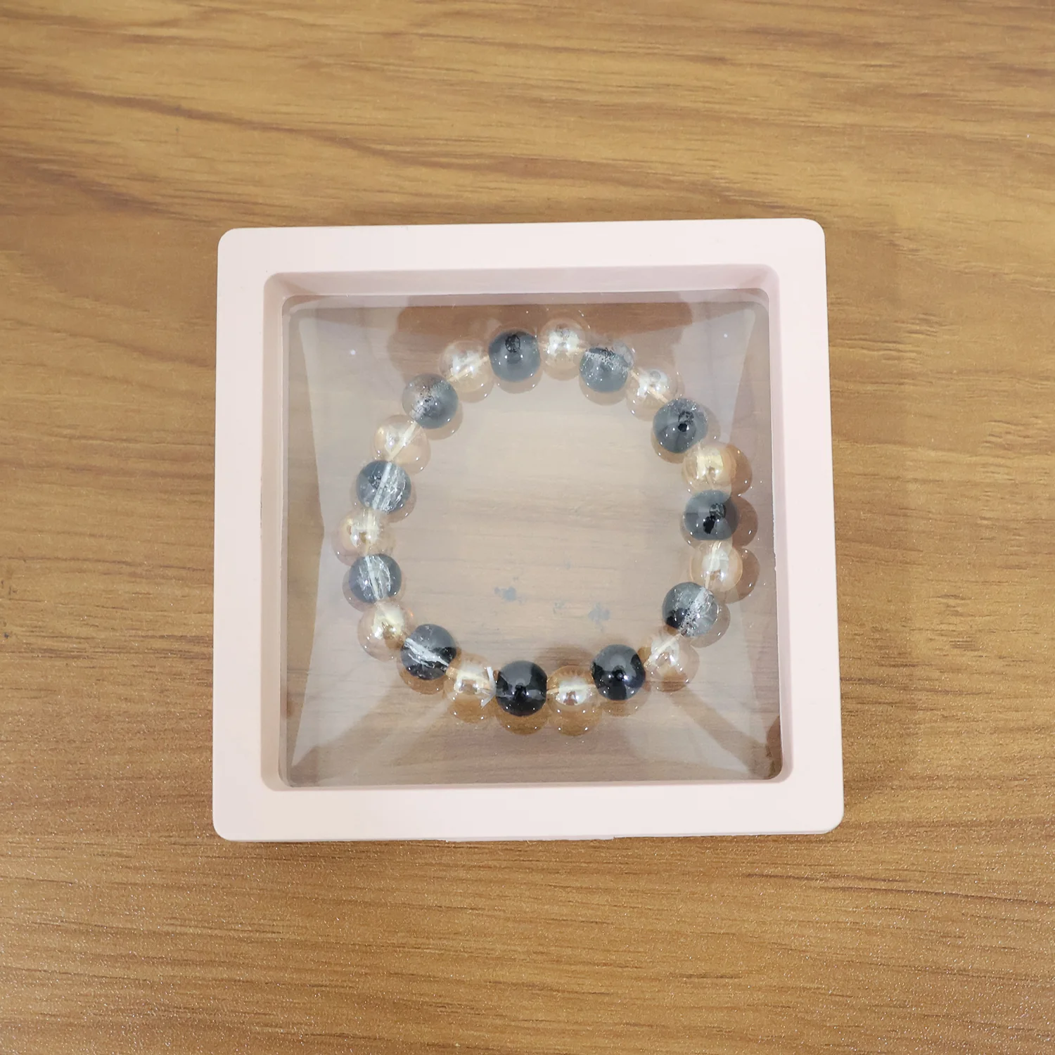 Elegant Dual-Tone Crystal Beaded Stretch Bracelet (1 Pc) - Image 8