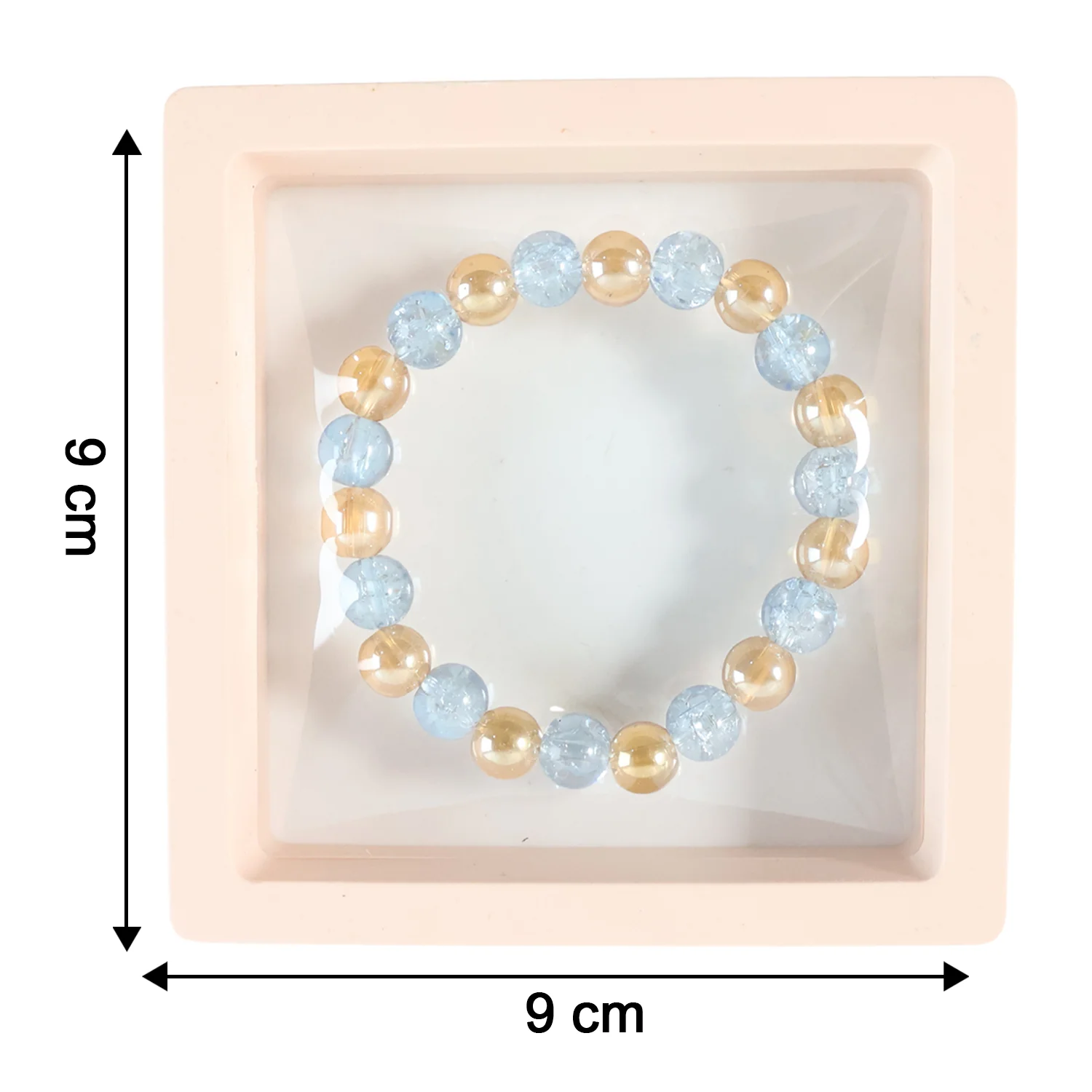 Elegant Dual-Tone Crystal Beaded Stretch Bracelet (1 Pc) - Image 6