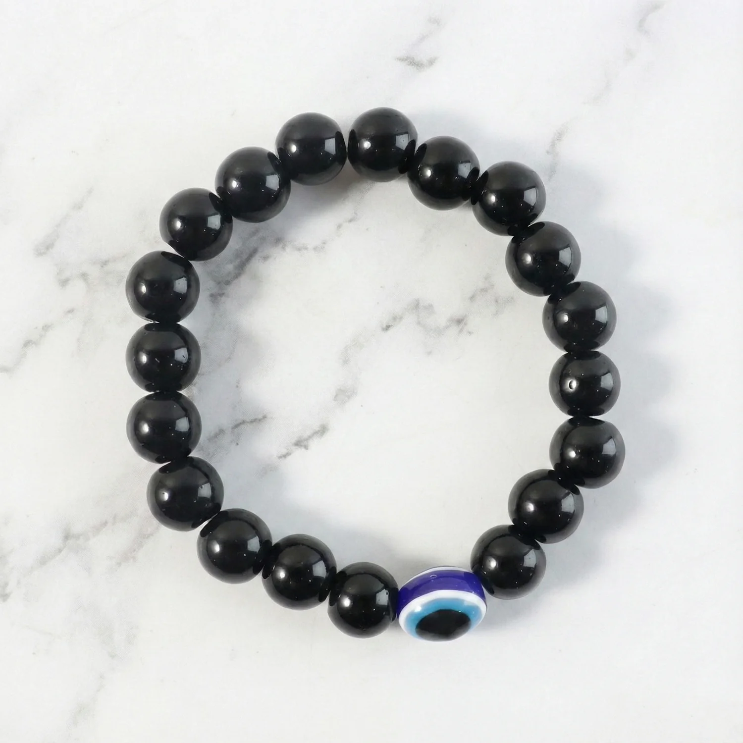 Elegant Dual-Tone Crystal Beaded Stretch Bracelet (1 Pc) - Image 3