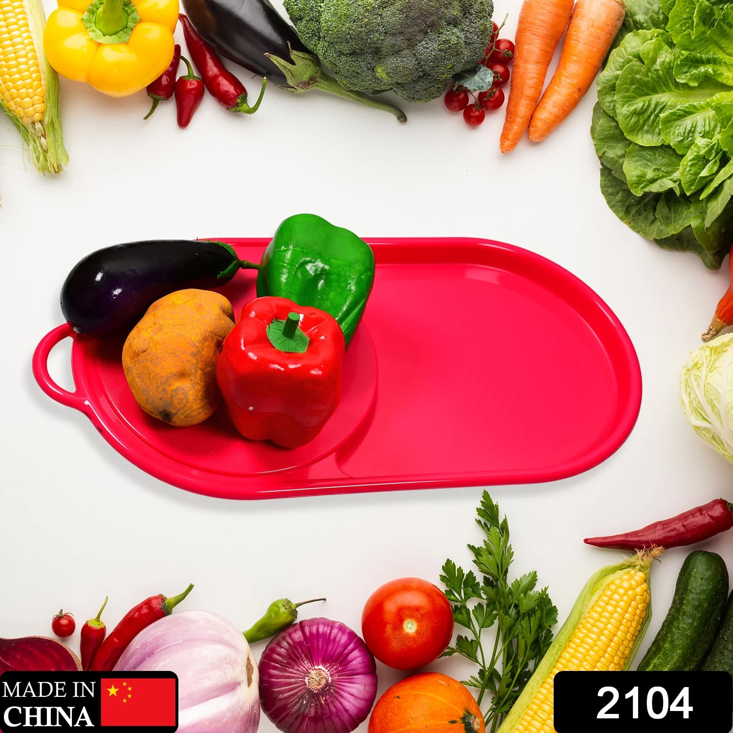 Plastic Kitchen Chopping Board with Tray – Convenient for Food Prep and Storage - Image 2