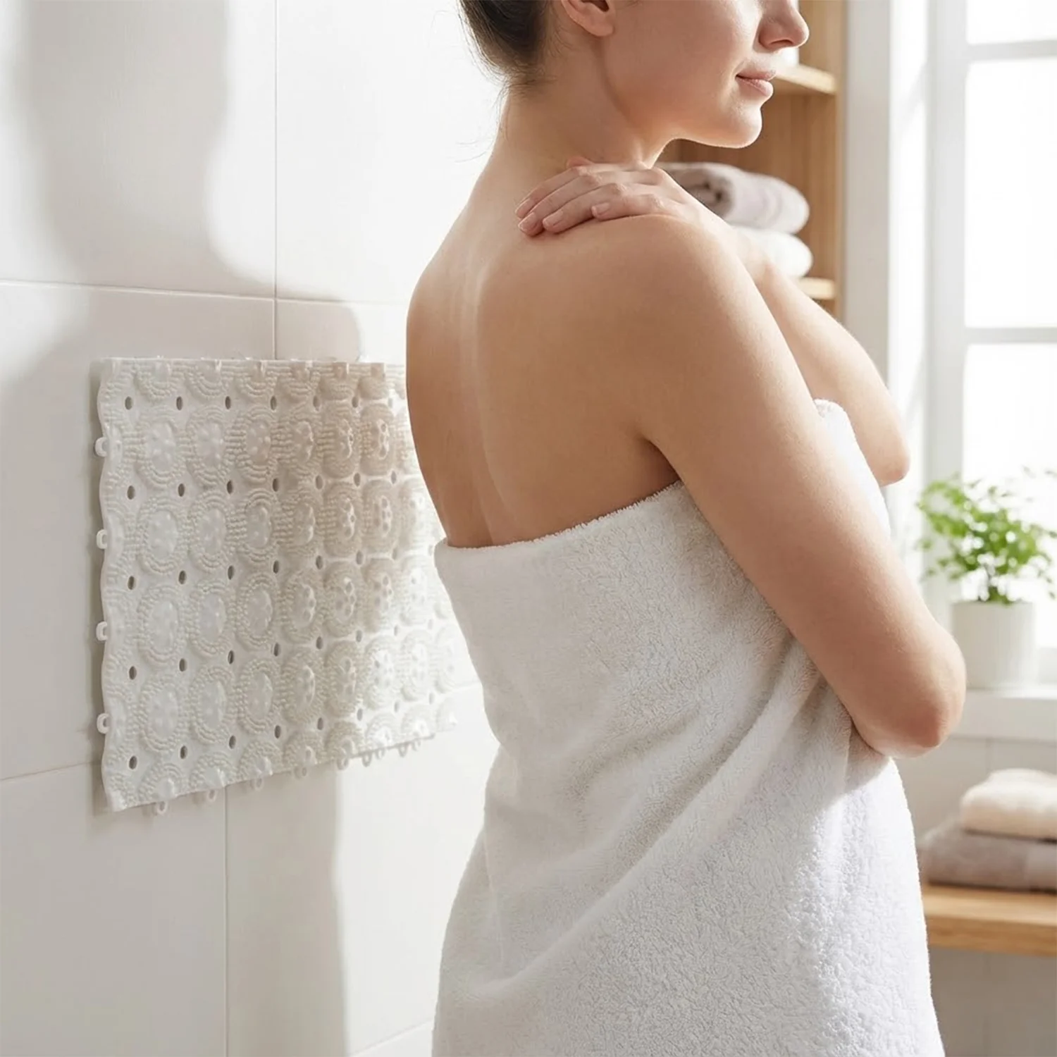 Anti-Slip Bathroom Massage Mat with Suction Cups (33 × 21 cm / 4 Pc) - Image 3