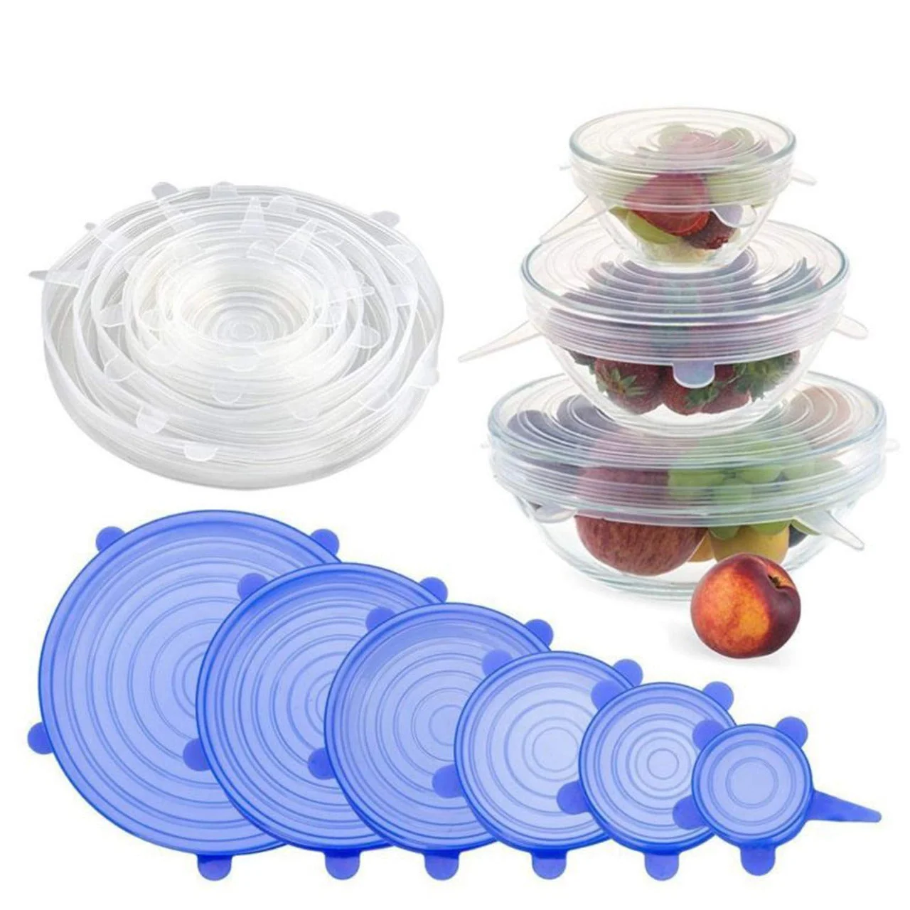 Silicone Lid Set – Stretchable Lids for Containers & Covers - Image 2