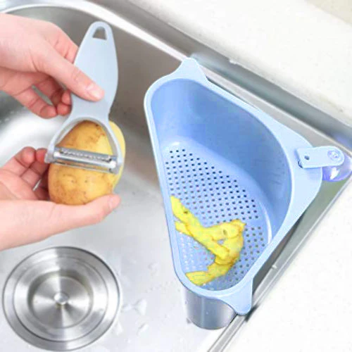 Triangular Multi Functional Drainer Shelf Sink Storage Holder - Image 2