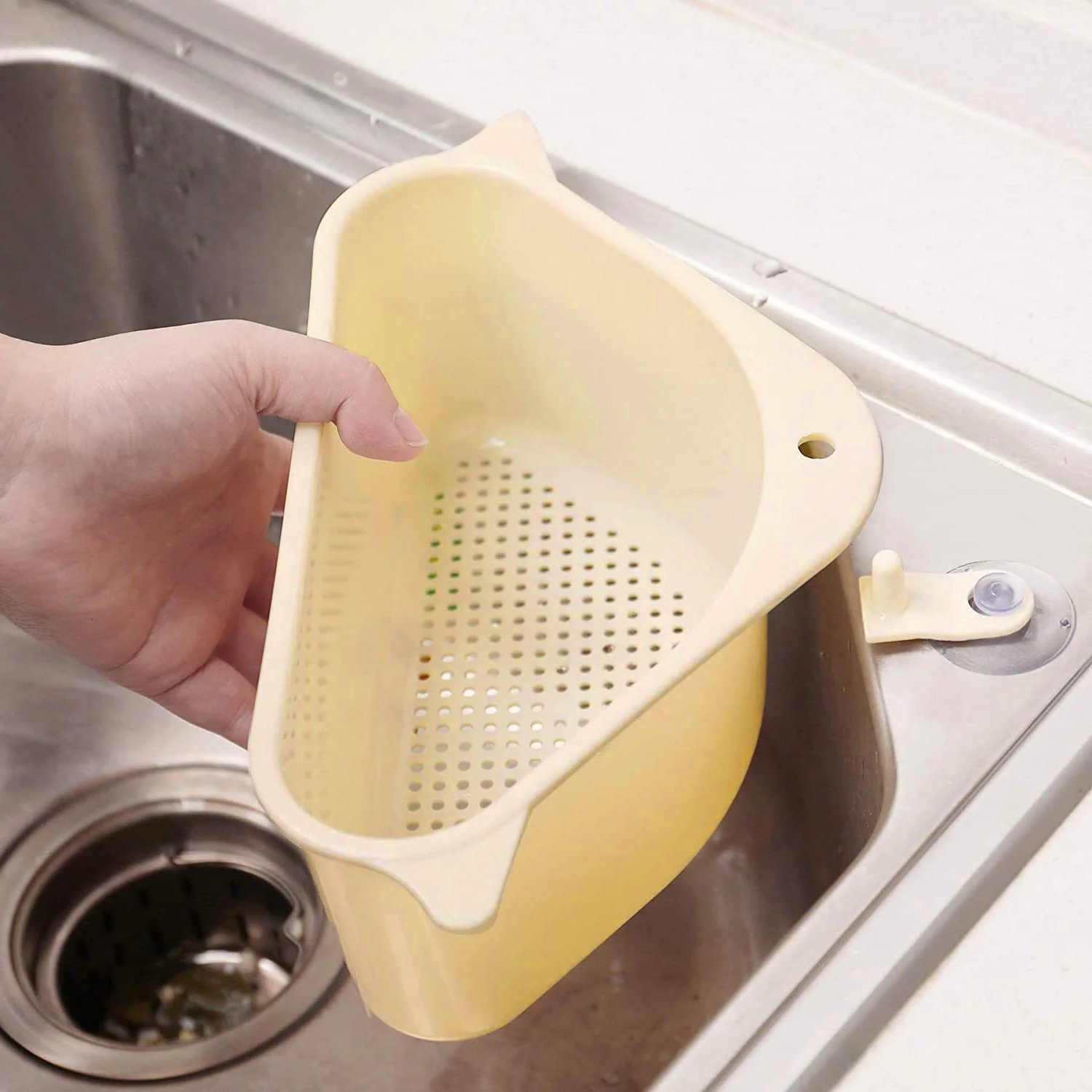 Triangular Multi Functional Drainer Shelf Sink Storage Holder - Image 5