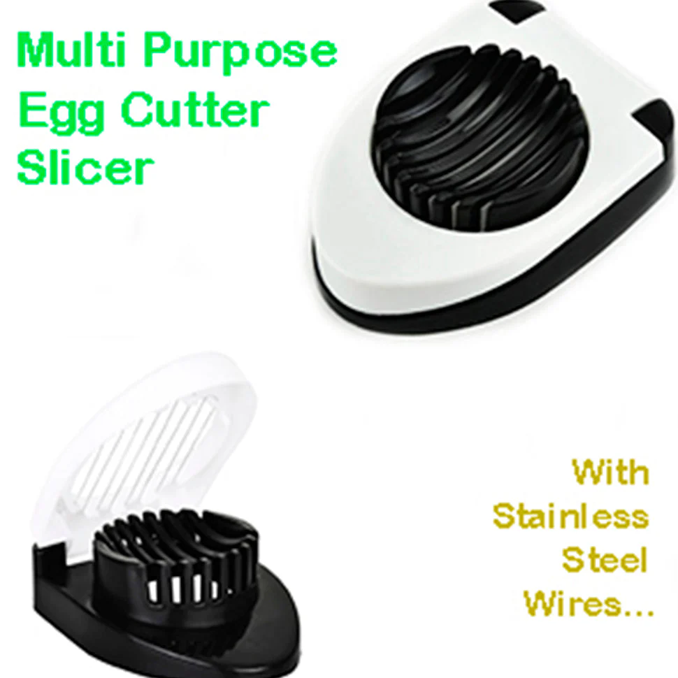 Oval Shape Plastic Multi Purpose Egg Cutter / Slicer with Stainless Steel Wires - Image 6