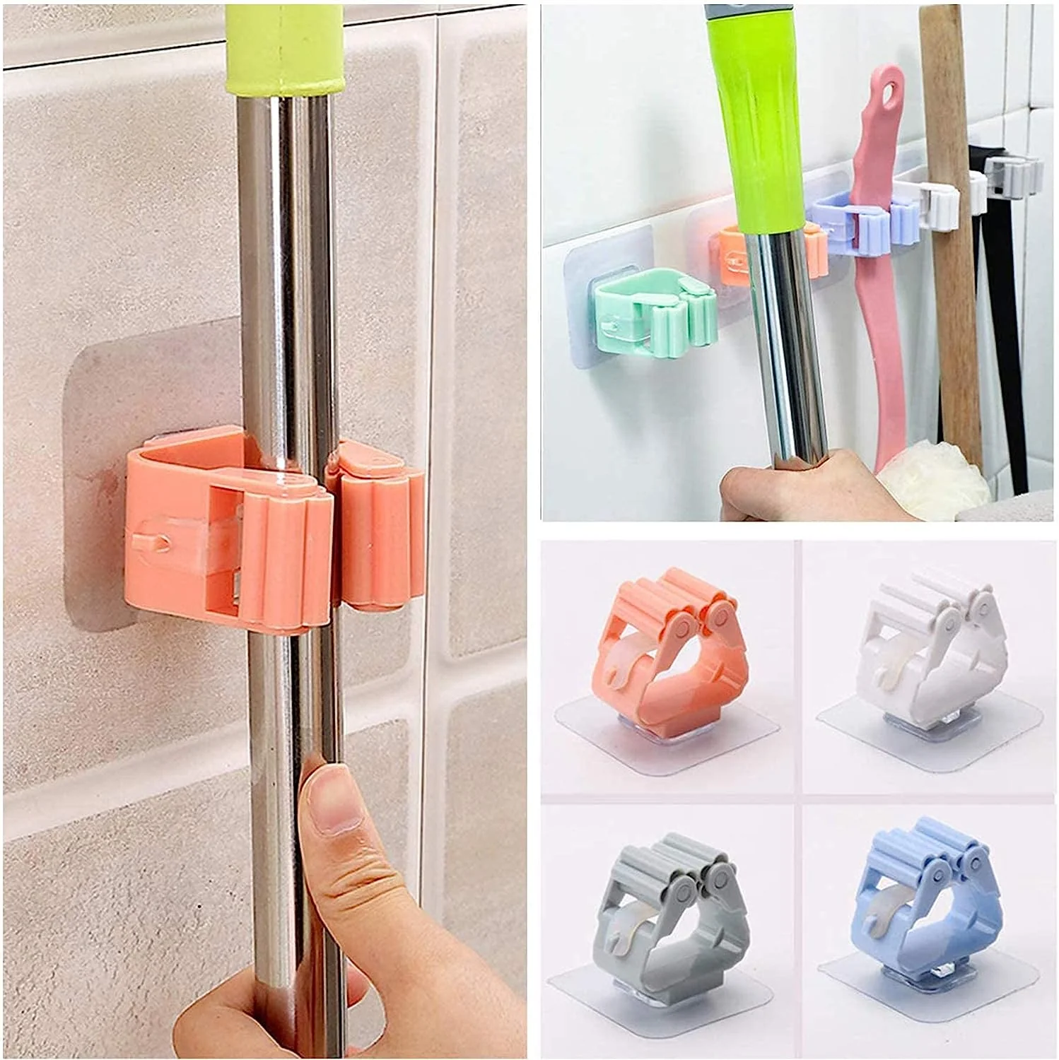 Broom Holder Wall Mounted, Mop and Broom Holder Broom Organizer with Wall - Image 3