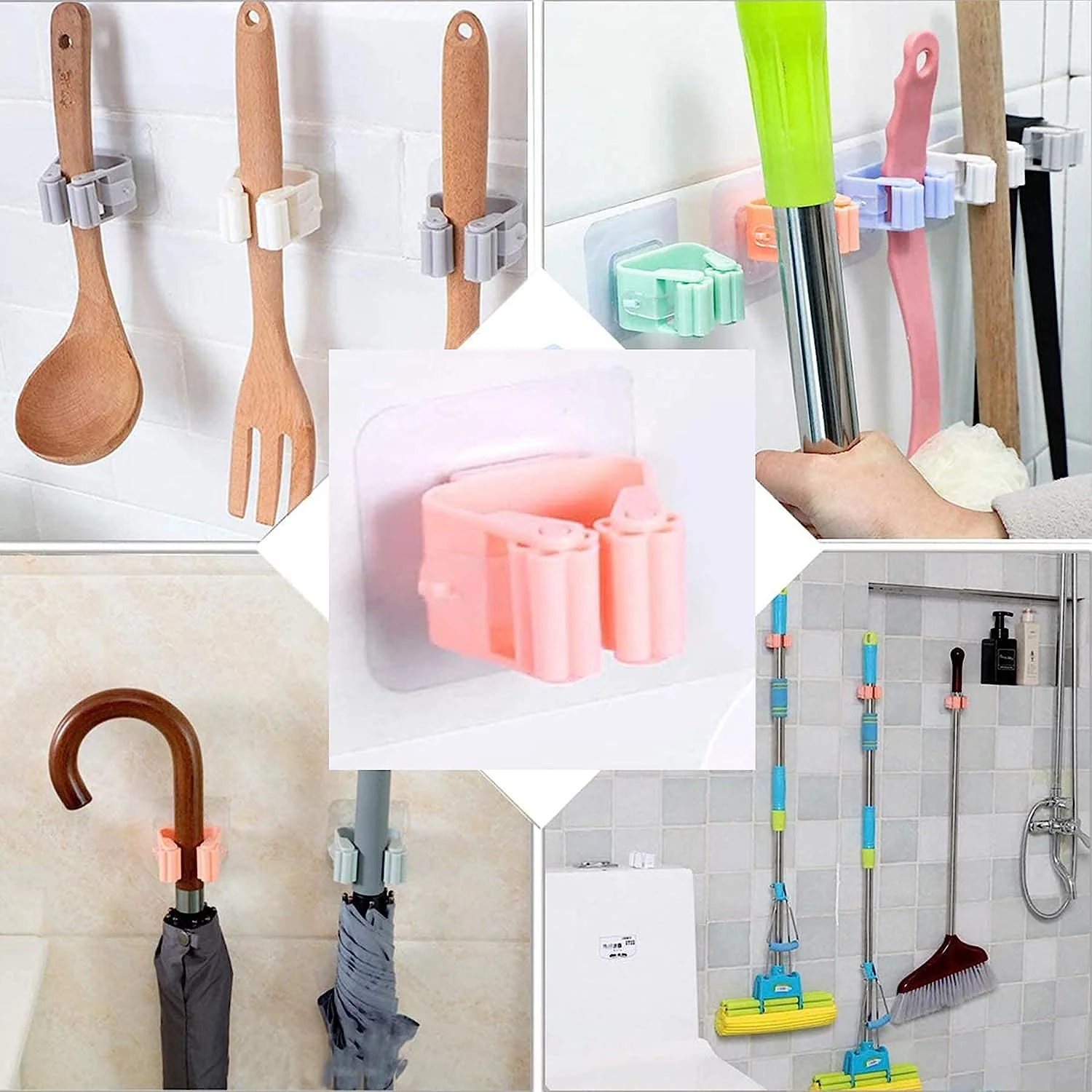 Broom Holder Wall Mounted, Mop and Broom Holder Broom Organizer with Wall - Image 5