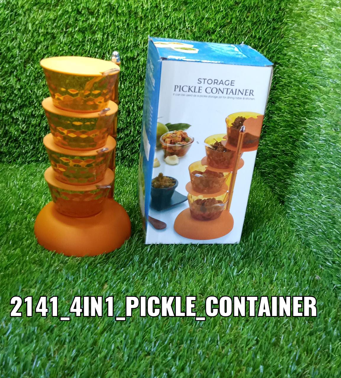 4 in 1 Multipurpose 360 Degree Rotating Pickle Rack Container for Kitchen - Image 11