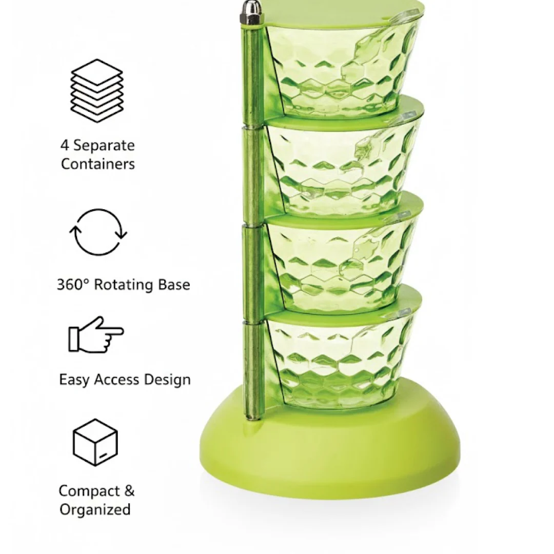 4 in 1 Multipurpose 360 Degree Rotating Pickle Rack Container for Kitchen - Image 2