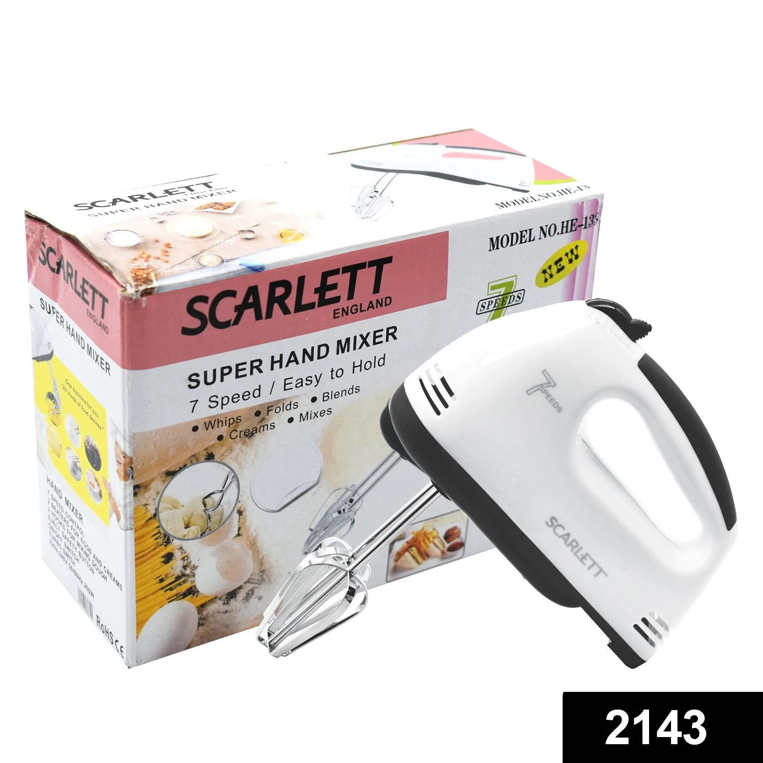 Compact Hand Electric Mixer / Blender for Whipping / Mixing with Attachments - Image 2