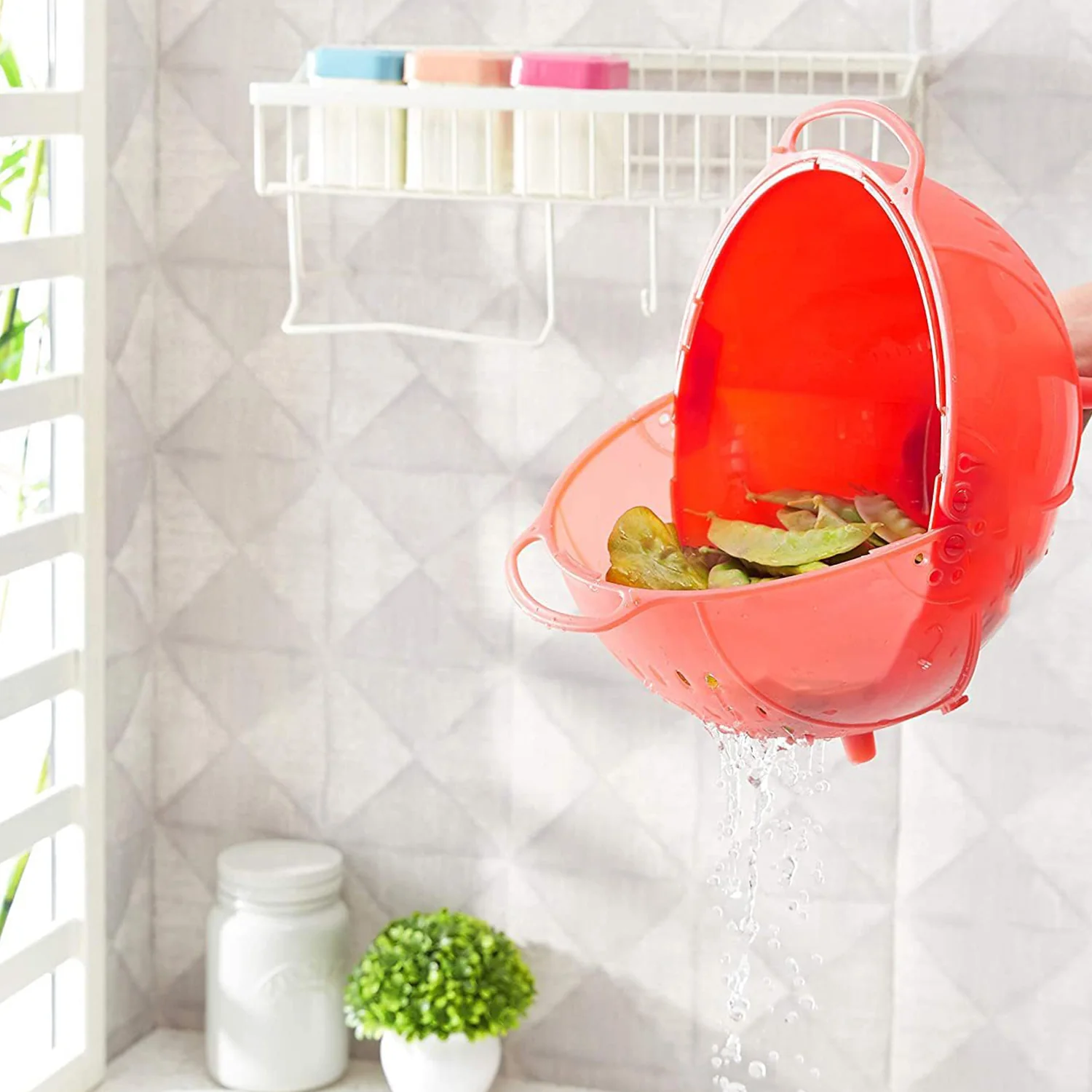 Revolving Multi-Functional Rice and Fruit Wash Basket - Image 6