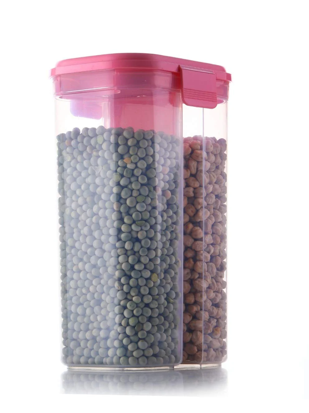 2L Airtight Food Grain Storage Container – 2 Sections - Image 4