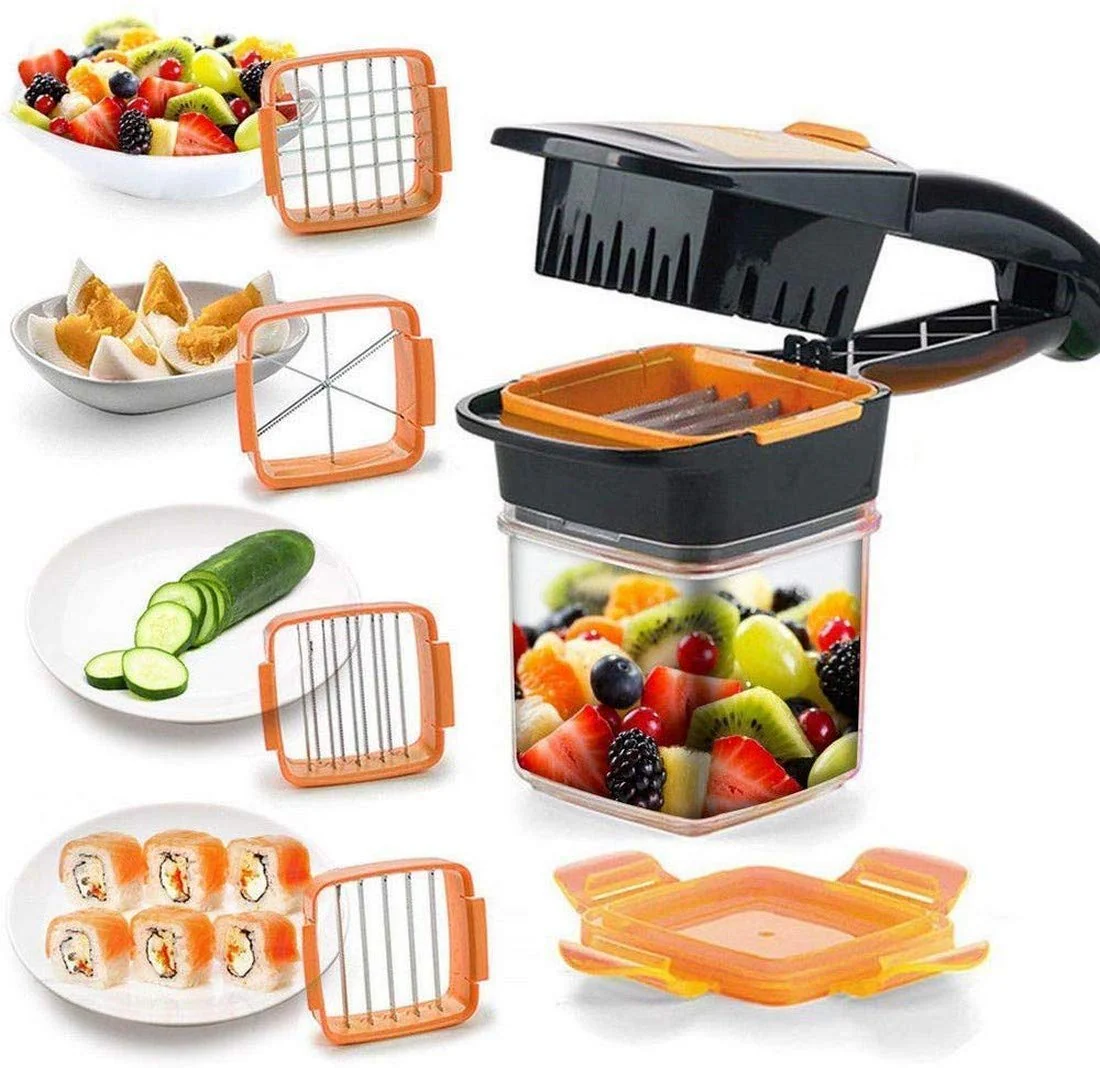 Premium Vegetable Dicer Multi Chopper Set 5 in 1 Cutting Blades - Image 2