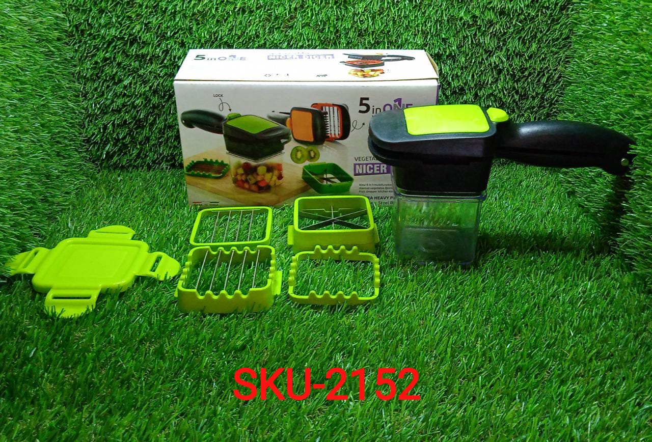 Premium Vegetable Dicer Multi Chopper Set 5 in 1 Cutting Blades - Image 8