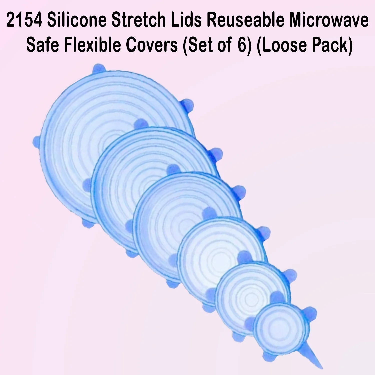 Silicone Stretch Lids  Reusable Microwave Safe Flexible Covers (Set of 6, Loose) - Image 3
