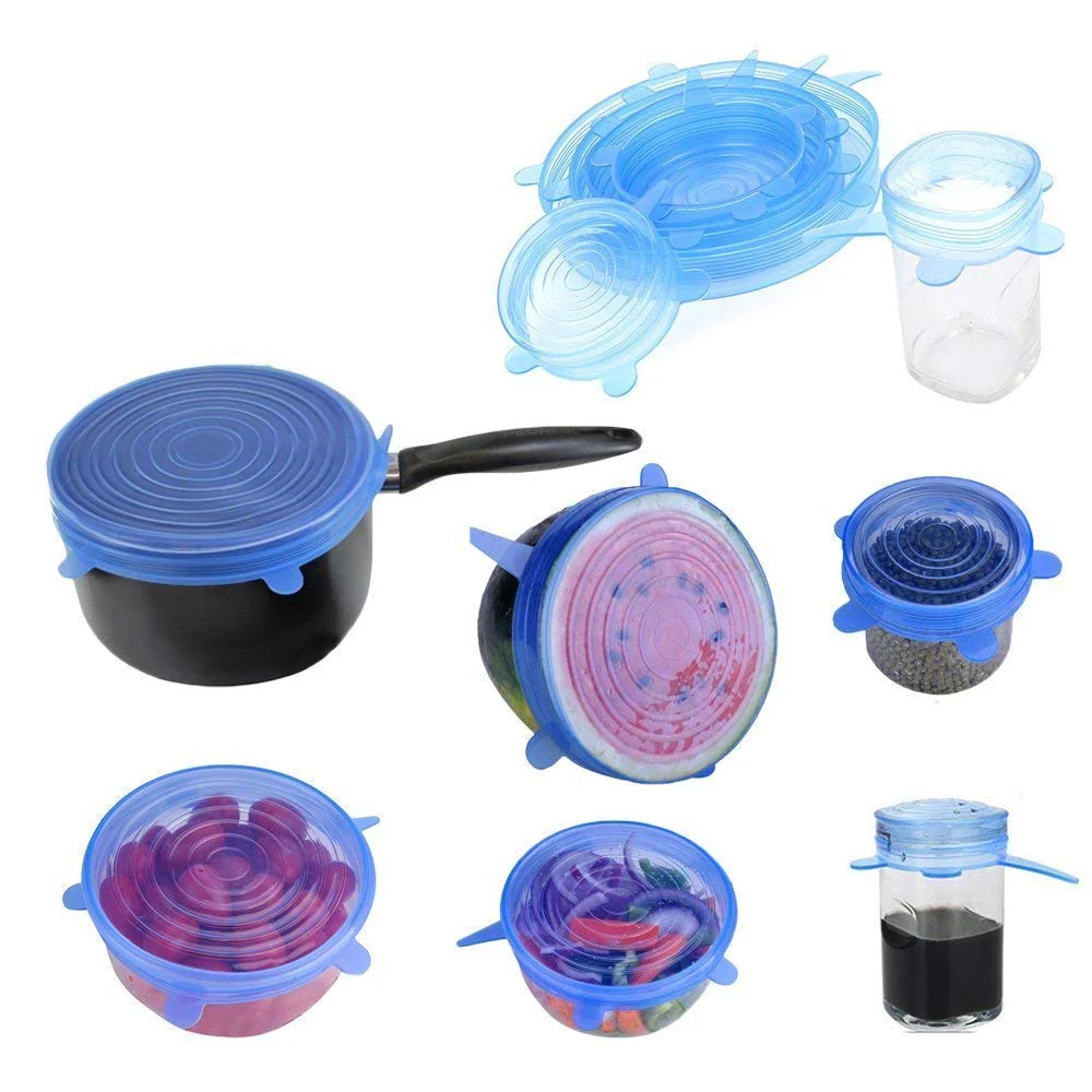Silicone Stretch Lids  Reusable Microwave Safe Flexible Covers (Set of 6, Loose) - Image 7