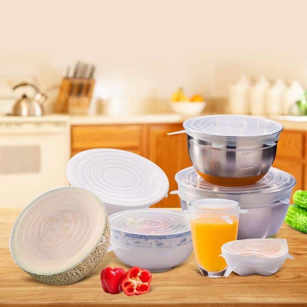 Silicone Stretch Lids  Reusable Microwave Safe Flexible Covers (Set of 6, Loose) - Image 8
