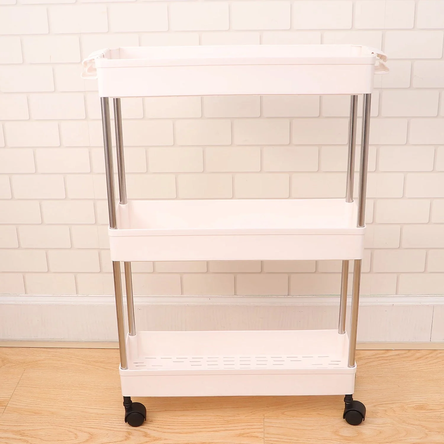 Plastic 4 Layer Folding Trolly Storage Organizer Kitchen Rack - Image 4