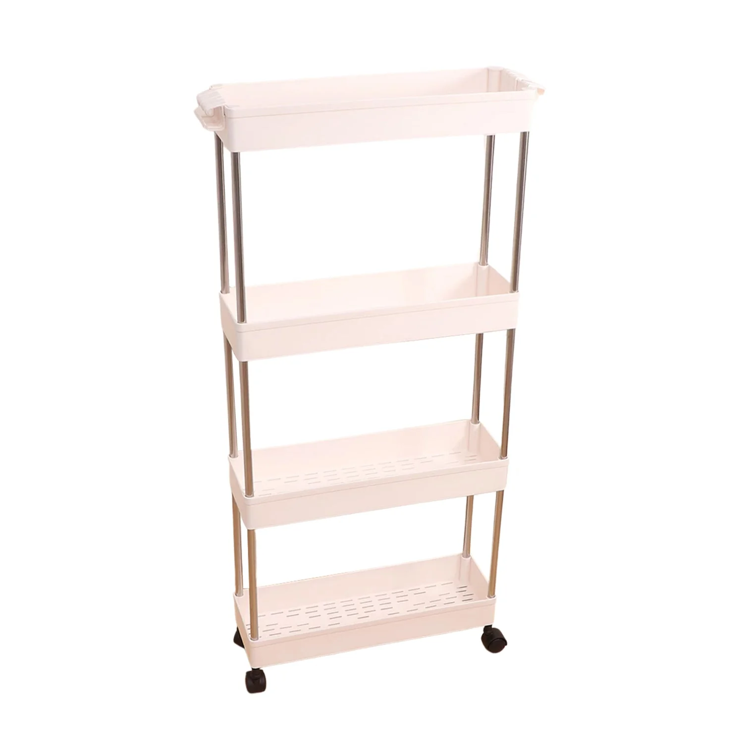 Plastic 4 Layer Folding Trolly Storage Organizer Kitchen Rack - Image 5