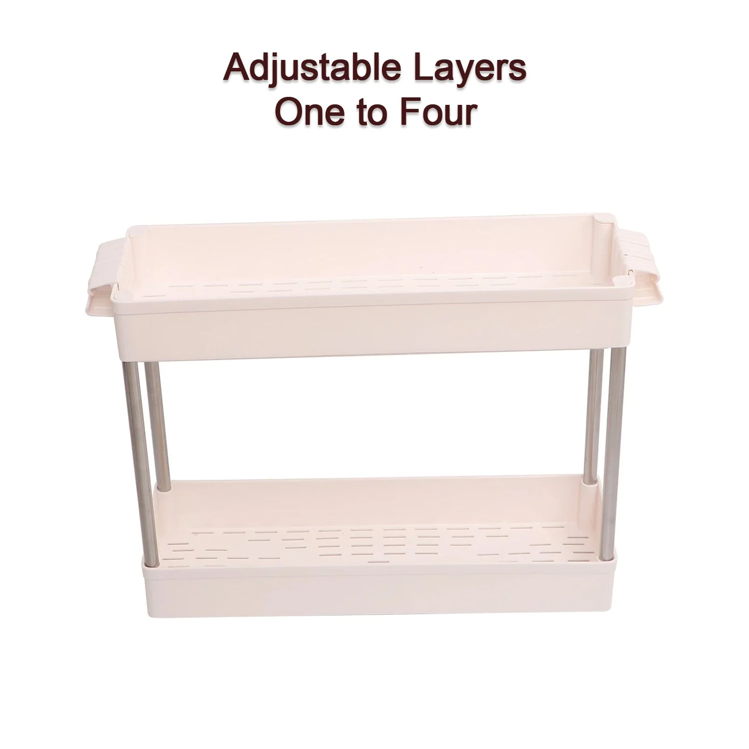 Plastic 4 Layer Folding Trolly Storage Organizer Kitchen Rack - Image 6