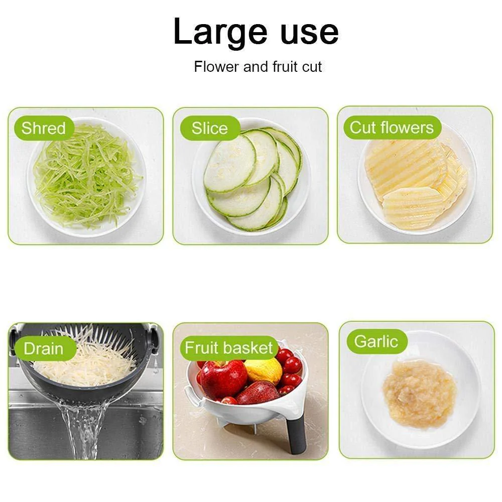 10 in 1 Multifunctional Vegetable Fruits Cutter / Slicer Shredder with Rotating - Image 7