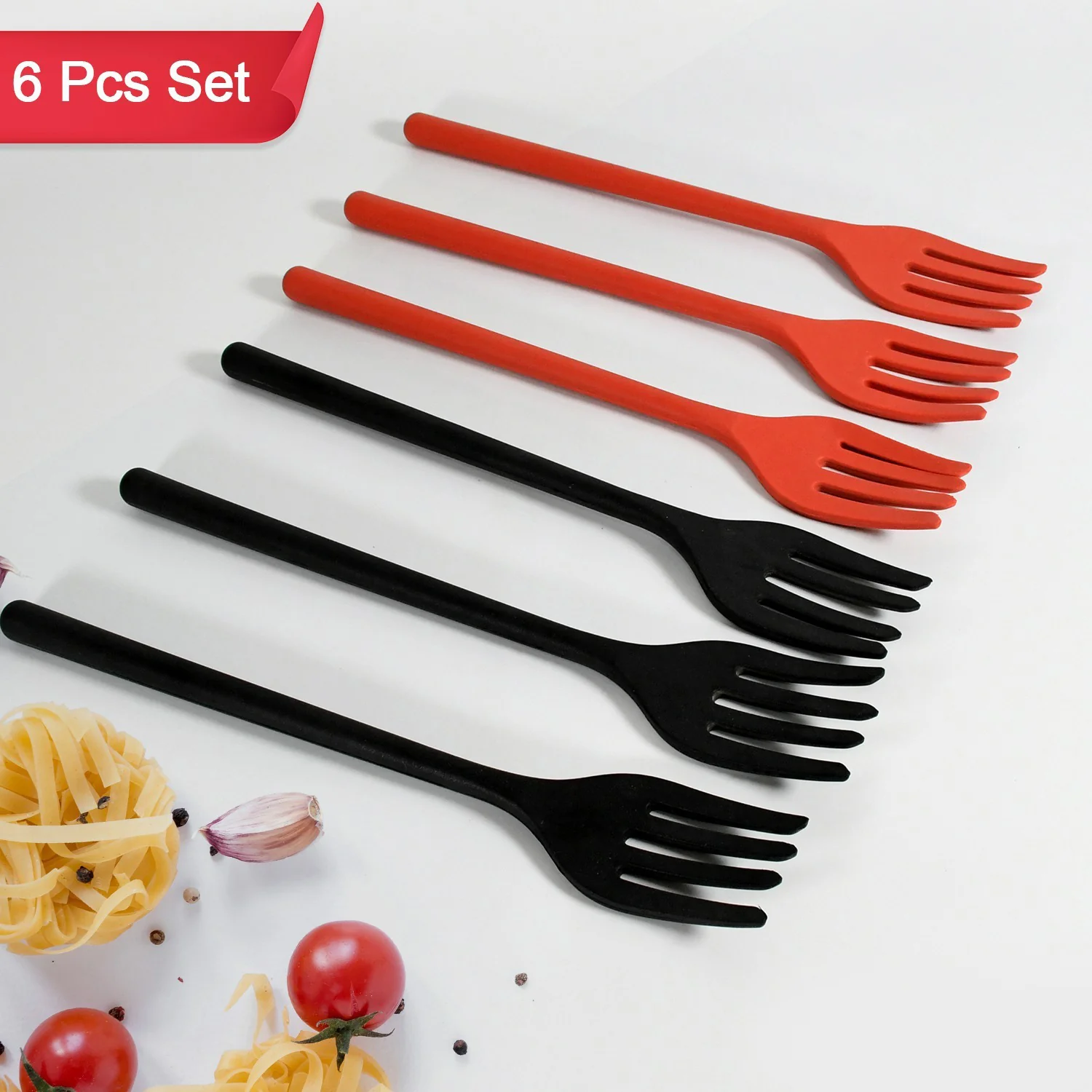 Silicone Flexible Forks, Silicone Cooking Fork (6 Pcs) - Image 4