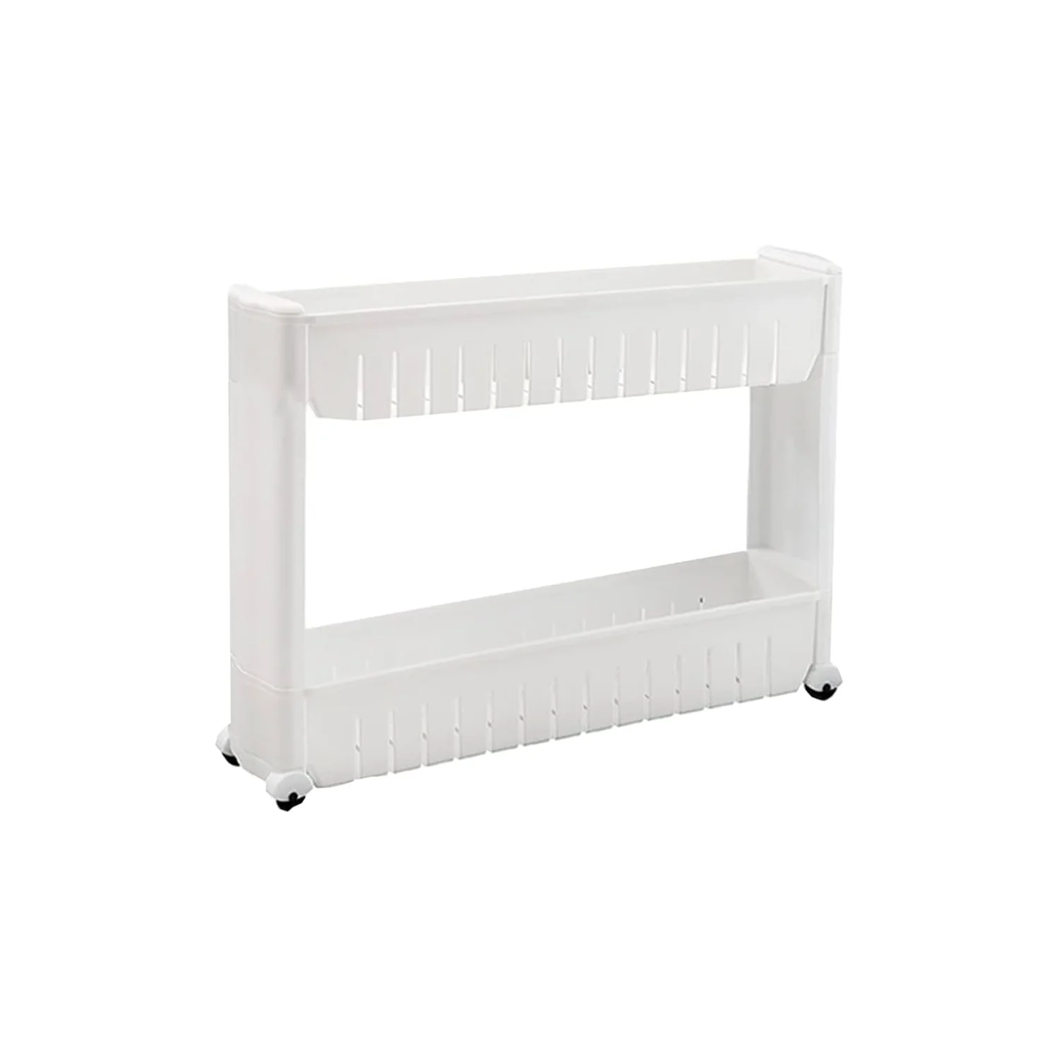 Multipurpose 2 Layer Slim Side Space Saving Storage Organizer Rack Shelf - Image 4