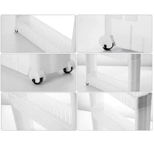 Multipurpose 2 Layer Slim Side Space Saving Storage Organizer Rack Shelf - Image 5