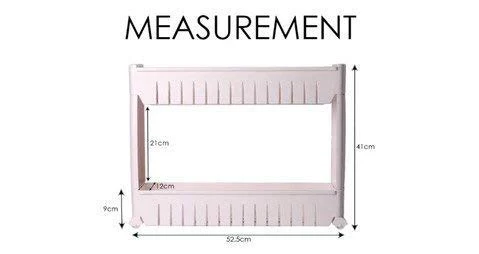 Multipurpose 2 Layer Slim Side Space Saving Storage Organizer Rack Shelf - Image 7